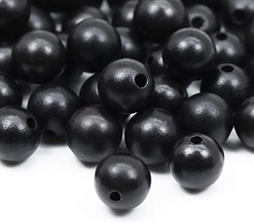 CEHJZQRPL 200 Stück 6 mm natürliche Sandelholzperlen, runde Perlen, wunderschöne handgefertigte polierte Abstandsperlen mit Kordel(Ebony Wood(200pcs),10mm diameter) von CEHJZQRPL