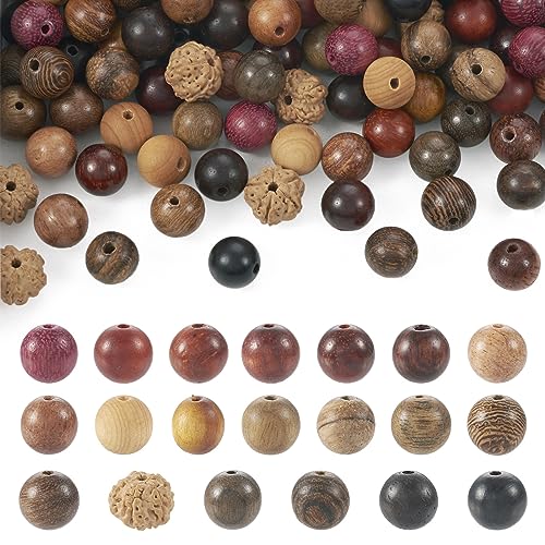 CEHJZQRPL 200 Stück schwarze ovale Abstandsperlen aus Holz, 12 x 8 mm, lose Perlen aus gefärbtem Holz for die Herstellung von DIY-Schmuck und Bastelarbeiten(20 Styles) von CEHJZQRPL