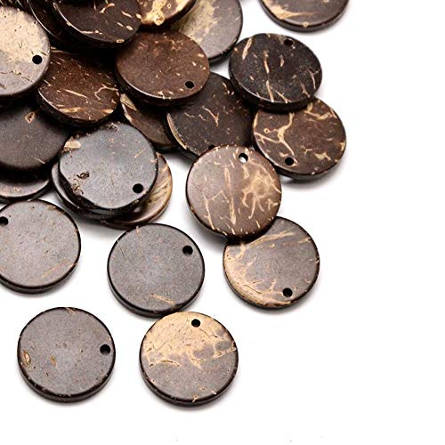 CEHJZQRPL 200 Stück schwarze ovale Abstandsperlen aus Holz, 12 x 8 mm, lose Perlen aus gefärbtem Holz for die Herstellung von DIY-Schmuck und Bastelarbeiten(CoconutBrown 15x2~3mm) von CEHJZQRPL