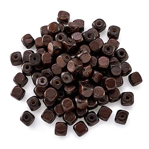 CEHJZQRPL 200 Stück schwarze ovale Abstandsperlen aus Holz, 12 x 8 mm, lose Perlen aus gefärbtem Holz for die Herstellung von DIY-Schmuck und Bastelarbeiten(CoconutBrown#3 10mm) von CEHJZQRPL
