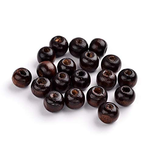 CEHJZQRPL 200 Stück schwarze ovale Abstandsperlen aus Holz, 12 x 8 mm, lose Perlen aus gefärbtem Holz for die Herstellung von DIY-Schmuck und Bastelarbeiten(Coffee#1 10x8.5mm) von CEHJZQRPL