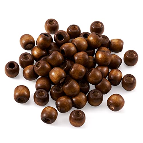 CEHJZQRPL 200 Stück schwarze ovale Abstandsperlen aus Holz, 12 x 8 mm, lose Perlen aus gefärbtem Holz for die Herstellung von DIY-Schmuck und Bastelarbeiten(Sienna 12x11mm) von CEHJZQRPL