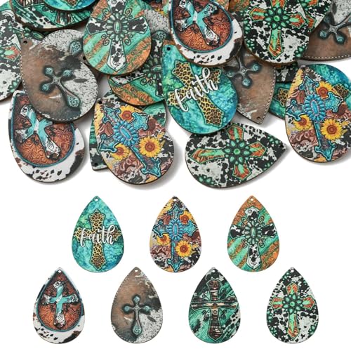 CEHJZQRPL 200 Stück zufällige 25 mm unbehandelte Naturholzperlen, runde Holzperlen mit Happy Face-Aufdruck for die Herstellung von DIY-Schmuck(35pcs teardrop 7 colors) von CEHJZQRPL