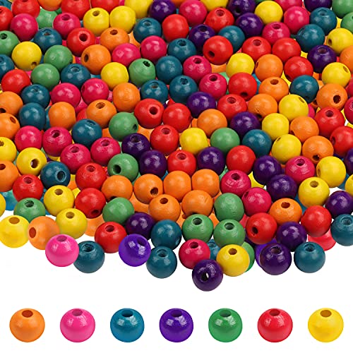 CEHJZQRPL 2000er-Packung runde lose Holzperlen – 7 mm natürliche bunte Holz-Abstandsperlen, DIY-Bastelarbeiten und Heimdekorationen(2000 PCS) von CEHJZQRPL