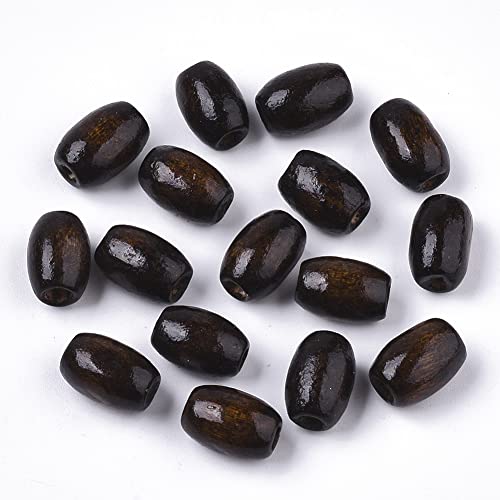CEHJZQRPL 800 Stück natürliche ovale Fassholzperlen, lose Perlen, 4 Farben, Holzröhren-Abstandshalterperlen for Schmuckherstellung, Halsketten, Armbänder, Ohrringe, Loch: 3 mm(Coconut Brown) von CEHJZQRPL