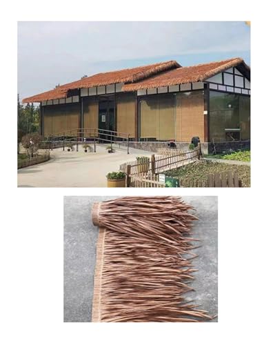 CEHJZQRPL Palm Thatch Runner Roll Mexikanische Stil Strohdachplatten Palm Thatch Roll Tiki Hut Strohdächer Duck Blind Grass(Chocolate Color) von CEHJZQRPL