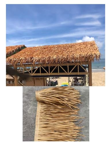 CEHJZQRPL Palm Thatch Runner Roll Mexikanische Stil Strohdachplatten Palm Thatch Roll Tiki Hut Strohdächer Duck Blind Grass(Spotted Yellow) von CEHJZQRPL
