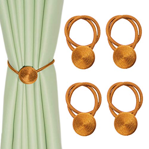 CEHJZQRPL Quasten-Vorhanghalter 4er-Pack magnetische Vorhang-Raffhalter, Fenster-Clips, Seil-Krawatten, kreative Raffhalter for Zuhause, Büro, dekorativ(Oranje) von CEHJZQRPL