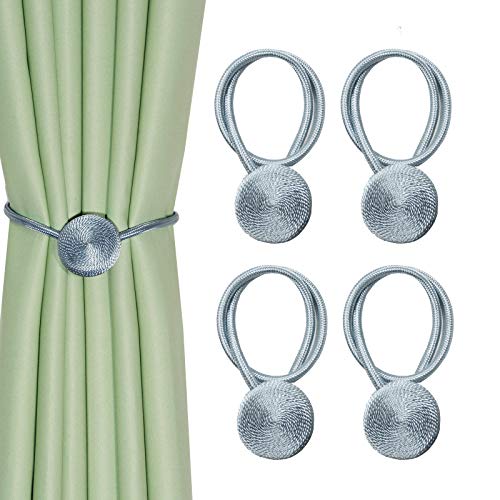 CEHJZQRPL Quasten-Vorhanghalter 4er-Pack magnetische Vorhang-Raffhalter, Fenster-Clips, Seil-Krawatten, kreative Raffhalter for Zuhause, Büro, dekorativ von CEHJZQRPL