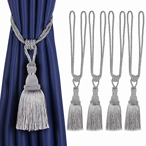 CEHJZQRPL Quasten-Vorhanghalter Dekorative Vorhang Raffhalter Handgefertigte Elegante Seil Krawatten Quasten Holdbacks for Vorhänge(OneColor,4pcs) von CEHJZQRPL