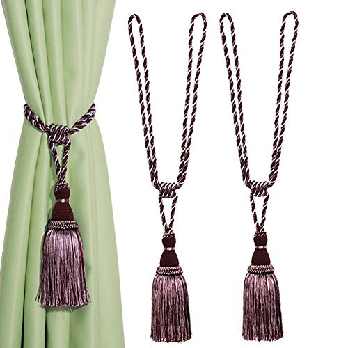 CEHJZQRPL Quasten-Vorhanghalter Dekorative Vorhang Raffhalter Handgefertigte Elegante Seil Krawatten Quasten Holdbacks for Vorhänge(Purple,2pcs) von CEHJZQRPL