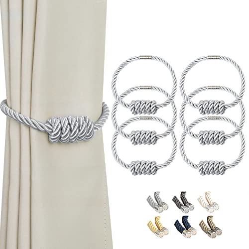 CEHJZQRPL Quasten-Vorhanghalter Magnetische Vorhang-Raffhalter, Moderne gewebte Raffhalter mit exquisitem Knoten, Vorhanghalter for die Heimdekoration von CEHJZQRPL