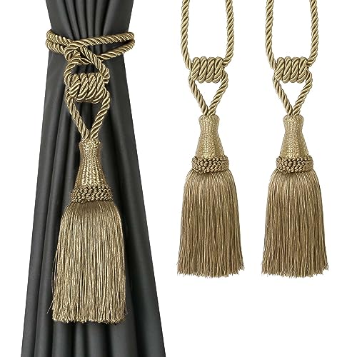 CEHJZQRPL Quasten-Vorhanghalter Vorhang Raffhalter Handgewebte Raffhalter for Vorhänge Drapieren Dekorative Raffhalter mit Quasten(OneColor,2 Pack) von CEHJZQRPL