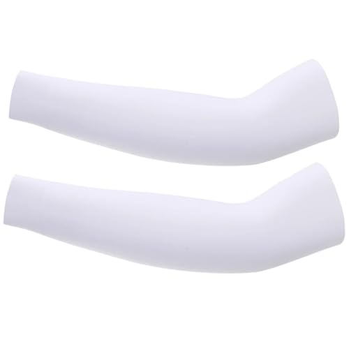 CEHJZQRPL Sonnenschutz-Armmanschetten, 2 Stück, for Laufen, Radfahren, Basketball, Outdoor, Mehrfarbig(White) von CEHJZQRPL