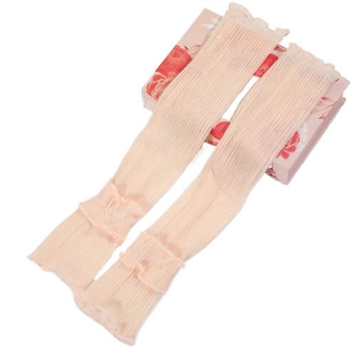 CEHJZQRPL Sonnenschutz-Armstulpen, 2er-Pack, Mehrfarbig, 48 cm, Unisex, Mesh-Eisstulpen(Beige) von CEHJZQRPL