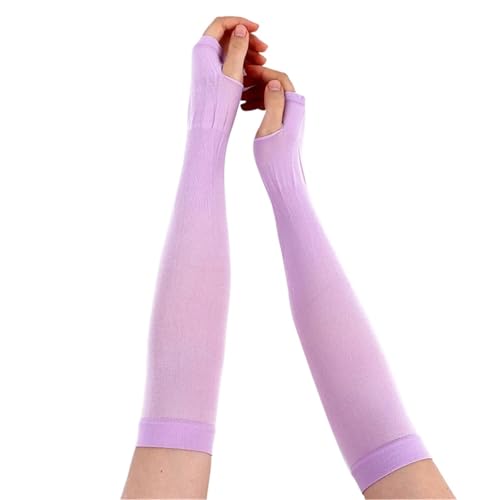 CEHJZQRPL Sonnenschutz-Armstulpen, 3er-Pack, Mehrfarbig, 58 cm Länge, Polyester(Purple) von CEHJZQRPL