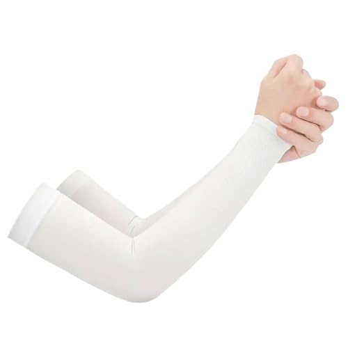CEHJZQRPL Sonnenschutz-Armstulpen, 3er-Pack, Mehrfarbig, for Laufen, Radfahren, Angeln(White) von CEHJZQRPL