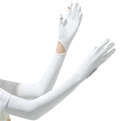 CEHJZQRPL Sonnenschutz-Armstulpen aus Polyester, mehrfarbig, 2er-Pack for Outdoor-Aktivitäten, Radfahren, Laufen(White) von CEHJZQRPL