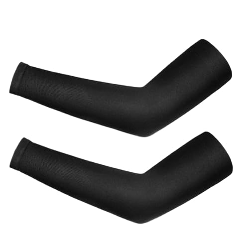 CEHJZQRPL Sonnenschutz-Armstulpen for Damen, 2er-Pack, Schwarz & Weiß, Nylon-Spandex, for Outdoor-Sport(Black) von CEHJZQRPL