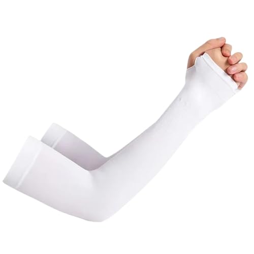 CEHJZQRPL Sonnenschutz-Armstulpen mit Daumenloch, 3er-Pack, Mehrfarbig, for Damen und Herren, Outdoor, Radfahren, Laufen(White) von CEHJZQRPL
