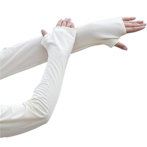 CEHJZQRPL Sonnenschutzärmel 2er-Pack Mehrfarbiger Armschutz for Outdoor-Sportarten Autofahren Radfahren(Beige) von CEHJZQRPL