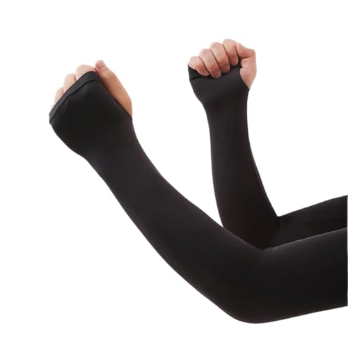 CEHJZQRPL Sonnenschutzärmel 3er-Pack Polyester-Armstulpen for Fahren, Radfahren, Laufen, Mehrfarbig(Black) von CEHJZQRPL