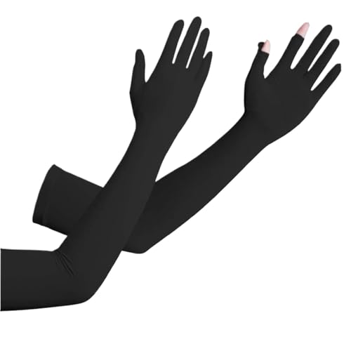 CEHJZQRPL Sonnenschutzärmel for Herren und Damen for Fahren und Angeln, Mehrfarbig(Black) von CEHJZQRPL