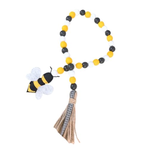 CEHJZQRPL String Bee Holzperlen Tag Girlande Quasten Bauernhaus Perlen Tag Banner Holzperlen Girlande Hängende Gebetsperlen(Assorted Color 2) von CEHJZQRPL