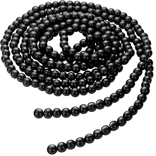 CEHJZQRPL Weihnachtsgirlande aus Holzperlen, Holzperlengirlande, Weihnachtsbaumschmuck for Weihnachtsgeschenke, 12 Fuß(Black) von CEHJZQRPL