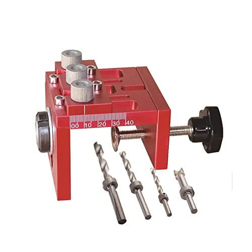 Pocket Hole Jig Set,CEIEVER 4 in 1 Taschenloch Bohrschablone Multifunktion Bohrer-Locator mit Positionierungsclip Schrägloch Bohrschablone Taschenloch Bohrhilfe für die Holzbearbeitung (4) von CEIEVER