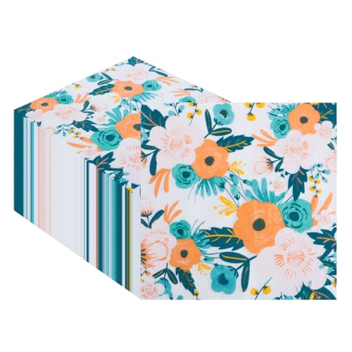 CEILIWEN Party-Servietten, Einweg-Servietten, Blumen-Papierservietten, Papierservietten, Taschentücher für Tischdekorationen, 33 x 33 cm, 120 Stück CEILIWEN Party-Servietten, Einweg-Servietten, Blumen-Papierservietten, Papierservietten, Taschentücher für Tischdekorationen, 33 x 33 cm, 120 Stück von CEILIWEN