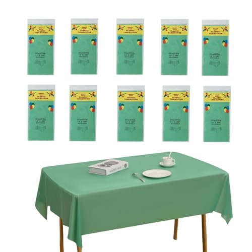 CEILIWEN Rechteckige Einweg-Tischdecken, 274 x 137 cm, Party-Tischdecken für Hochzeiten, Picknicks, drinnen und draußen, Salbeigrün, 10 Stück CEILIWEN Rechteckige Einweg-Tischdecken, 274 x 137 cm, Party-Tischdecken für Hochzeiten, Picknicks, drinnen und draußen, Salbeigrün, 10 Stück von CEILIWEN