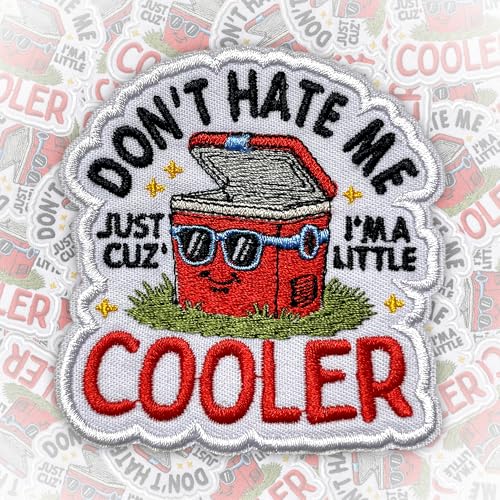Aufnäher mit Aufschrift "Don't Hate Me Just Cuz' I'm A Little Cooler", 7,6 cm, lustiger Witz, Camping, Kühlbox, Humor, zum Aufbügeln oder Aufnähen, Stickerei, Stoffapplikation für Trucker, Hüte Aufnäher mit Aufschrift "Don't Hate Me Just Cuz' I'm A Little Cooler", 7,6 cm, lustiger Witz, Camping, Kühlbox, Humor, zum Aufbügeln oder Aufnähen, Stickerei, Stoffapplikation für Trucker, Hüte von CELAMONA