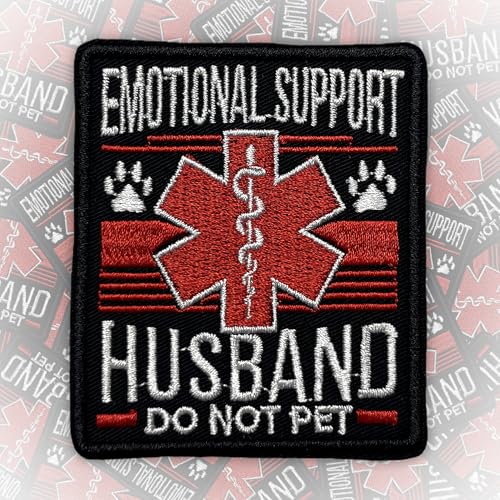 Aufnäher mit Aufschrift "Emotional Support Husband Do Not Pet", 7,6 cm, lustiger Ehemann, medizinisches Symbol, Hundepfoten, niedlicher Humor, zum Aufbügeln oder Aufnähen, Stoffapplikation für Trucker Aufnäher mit Aufschrift "Emotional Support Husband Do Not Pet", 7,6 cm, lustiger Ehemann, medizinisches Symbol, Hundepfoten, niedlicher Humor, zum Aufbügeln oder Aufnähen, Stoffapplikation für Trucker von CELAMONA