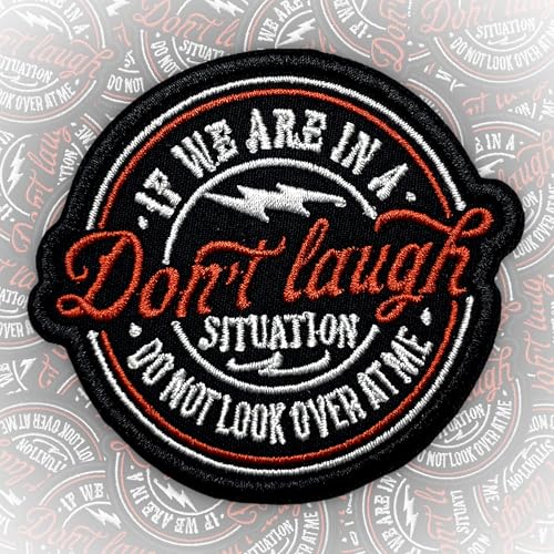 Aufnäher mit Aufschrift "If We are in A Don't Laugh Situation", 7,6 cm, lustige Zitate, sarkastische soziale Angst, Humor, zum Aufbügeln oder Aufnähen, Stickerei, Stoffapplikation für Trucker, Hüte Aufnäher mit Aufschrift "If We are in A Don't Laugh Situation", 7,6 cm, lustige Zitate, sarkastische soziale Angst, Humor, zum Aufbügeln oder Aufnähen, Stickerei, Stoffapplikation für Trucker, Hüte von CELAMONA