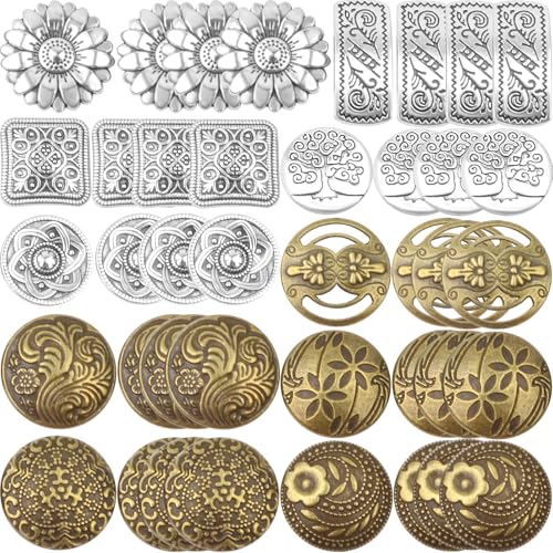 40 Stück 10 Stile Vintage Legierung Schaft Knöpfe Antik Silber Bronze Gravierte Muster Metallknopf Gemischt Retro Dekorative Knöpfe für Jeans Kostüme Nähen DIY Handwerk Ornamente 40 Stück 10 Stile Vintage Legierung Schaft Knöpfe Antik Silber Bronze Gravierte Muster Metallknopf Gemischt Retro Dekorative Knöpfe für Jeans Kostüme Nähen DIY Handwerk Ornamente von CELTCROTREE