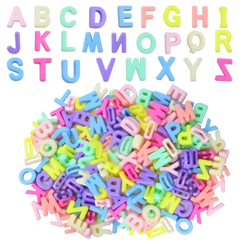 Große Buchstabenperlen aus Kunstharz, A-Z, gemischt, bunt, glatt, lose Perlen, Großpackung für DIY-Armbänder, Halsketten, Schlüsselanhänger, Basteln, 200 Stück Große Buchstabenperlen aus Kunstharz, A-Z, gemischt, bunt, glatt, lose Perlen, Großpackung für DIY-Armbänder, Halsketten, Schlüsselanhänger, Basteln, 200 Stück von CELTCROTREE