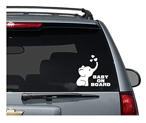 CELYCASY Niedlicher Elefant Baby on Board Decal, Baby Decal, Auto Decals, Baby Stickers, Auto Aufkleber, Modern Elephant Decal, New Baby von CELYCASY
