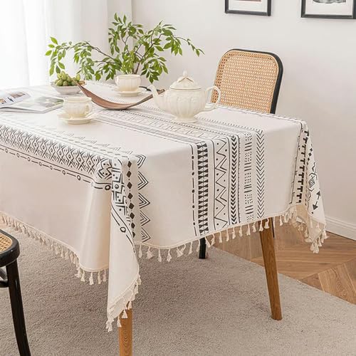 CEMELI 90~300 cm Tischdecke aus Baumwollleinen wasserfeste Tischdecke mit böhmischen Quasten schmutzabweisend für Geburtstagsessen zu Hause CEMELI 90~300 cm Tischdecke aus Baumwollleinen wasserfeste Tischdecke mit böhmischen Quasten schmutzabweisend für Geburtstagsessen zu Hause von CEMELI