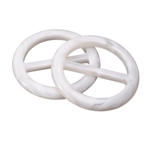 CEMELI 10 Stück 50/25 mm runde Gürtelschnalle aus Kunstharz, Seidenschal-Schnalle, große T-Shirt-Ring-Clips für Damen, Krawatte, Windjacke, Mantel, Taillenschnalle CEMELI 10 Stück 50/25 mm runde Gürtelschnalle aus Kunstharz, Seidenschal-Schnalle, große T-Shirt-Ring-Clips für Damen, Krawatte, Windjacke, Mantel, Taillenschnalle von CEMELI