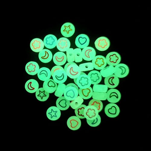 CEMELI 4 * 7mm 500 stücke DIY Stern Glow In The Dark Perlen Leuchtende Runde Pony Perlen Acryl Runde Perlen für Schmuck Machen Armband DIY von CEMELI