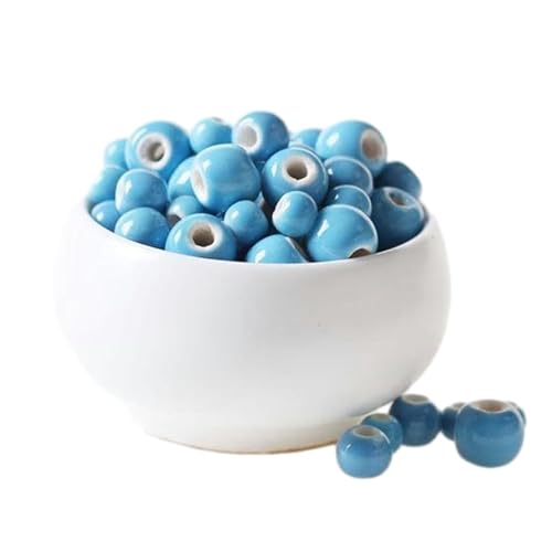 Runde Blaue Porzellanperlen 6mm-12mm 100 Stück handgefertigte Keramikperlen zur Schmuckherstellung Armband lose Spacer Perlen Charms Basteln Runde Blaue Porzellanperlen 6mm-12mm 100 Stück handgefertigte Keramikperlen zur Schmuckherstellung Armband lose Spacer Perlen Charms Basteln von CEMELI