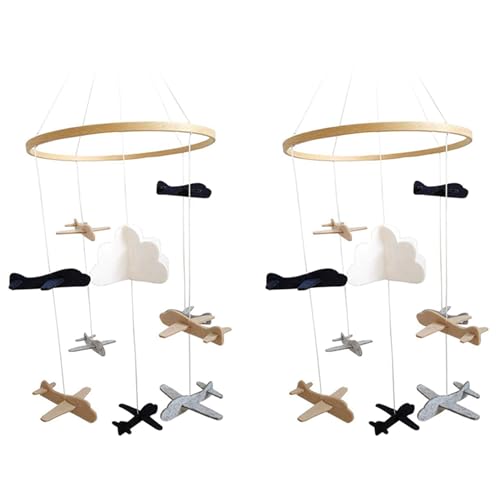 CENMEN 10X Krippe Mobile Flugzeuge & Cloud Kinderzimmer Dekoration und, Marineblau, Tan Baby Krippe Mobile für von CENMEN