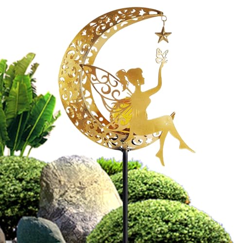 1/2 Solar-Lichtfee - Romantische Glaskugel für den Außenbereich und Mondstern LED Schmetterling Fee Solarlicht, einzigartige Märchendekorative Lampen, wasserdichte Metall Outdoor Gartendekorationen 1/2 Solar-Lichtfee - Romantische Glaskugel für den Außenbereich und Mondstern LED Schmetterling Fee Solarlicht, einzigartige Märchendekorative Lampen, wasserdichte Metall Outdoor Gartendekorationen von CENMOO