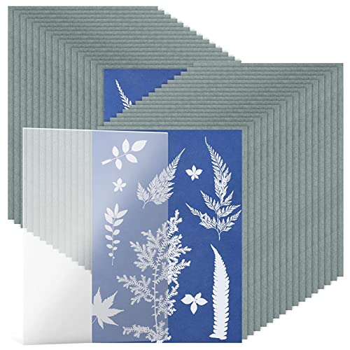 5 Cyanotypisches Papier - 32 Blatt Cyanotypisches Papier mit 1 Blatt Acrylplatte | Solarzeichenpapier A5 Empfindlichkeit Natur Druckpapier mit 1 Blatt Acrylplatte für 5 Cyanotypisches Papier - 32 Blatt Cyanotypisches Papier mit 1 Blatt Acrylplatte | Solarzeichenpapier A5 Empfindlichkeit Natur Druckpapier mit 1 Blatt Acrylplatte für von CENMOO