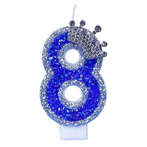 Blaue Geburtstagskerzen, Blaue Glitzerkerzen, 3D-Form-Kuchendekoration, Geburtstagskerzen mit Zahlen, Geburtstagskerzen für Hochzeiten, Meetings, Mottopartys, Jubiläen, Geburtstage von CENMOO