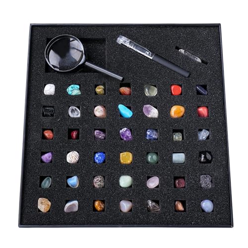 CENMOO Fels-Kollektion, geologische Edelstein-Set, enthält Sammlung von natürlichen Edelsteinen, Kristallen und Mineral-Edelsteinen, natürlicher Rohstein, Geschenke mit Stiel für sc CENMOO Fels-Kollektion, geologische Edelstein-Set, enthält Sammlung von natürlichen Edelsteinen, Kristallen und Mineral-Edelsteinen, natürlicher Rohstein, Geschenke mit Stiel für sc von CENMOO