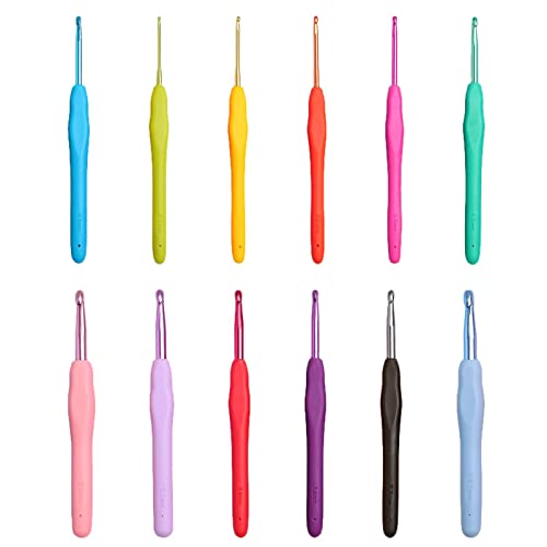 CENMOO Häkelnadel-Set | 12-teiliges ergonomisches Häkelnadel-Set, bequemes glattes Häkelnadel-Set mit weichem Griff für Anfänger CENMOO Häkelnadel-Set | 12-teiliges ergonomisches Häkelnadel-Set, bequemes glattes Häkelnadel-Set mit weichem Griff für Anfänger von CENMOO