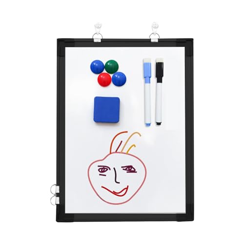 CENMOO Kleine, trocken abwischbare Tafel, trocken abwischbare Tafel mit 4 Magneten, 2 Markern, 1 Radiergummi – doppelseitiges Zeichenbrett, glatt, Rahmen aus CENMOO Kleine, trocken abwischbare Tafel, trocken abwischbare Tafel mit 4 Magneten, 2 Markern, 1 Radiergummi – doppelseitiges Zeichenbrett, glatt, Rahmen aus von CENMOO
