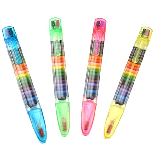 CENMOO Künstlerstifte zum Zeichnen, Färben von Buntstiften - 4 sichere Farbstifte für Farbe - Austauschbare Marker Set mit geruchlosen Wachsmalstiften zum Markieren von Kritzeleien CENMOO Künstlerstifte zum Zeichnen, Färben von Buntstiften - 4 sichere Farbstifte für Farbe - Austauschbare Marker Set mit geruchlosen Wachsmalstiften zum Markieren von Kritzeleien von CENMOO